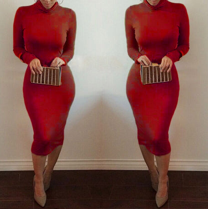 Autumn Winter Bandage Dress & Long Sleeve Nightclub Dress