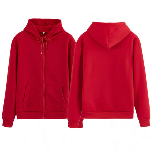 Velvet Thick Zipper Hooded Sweater