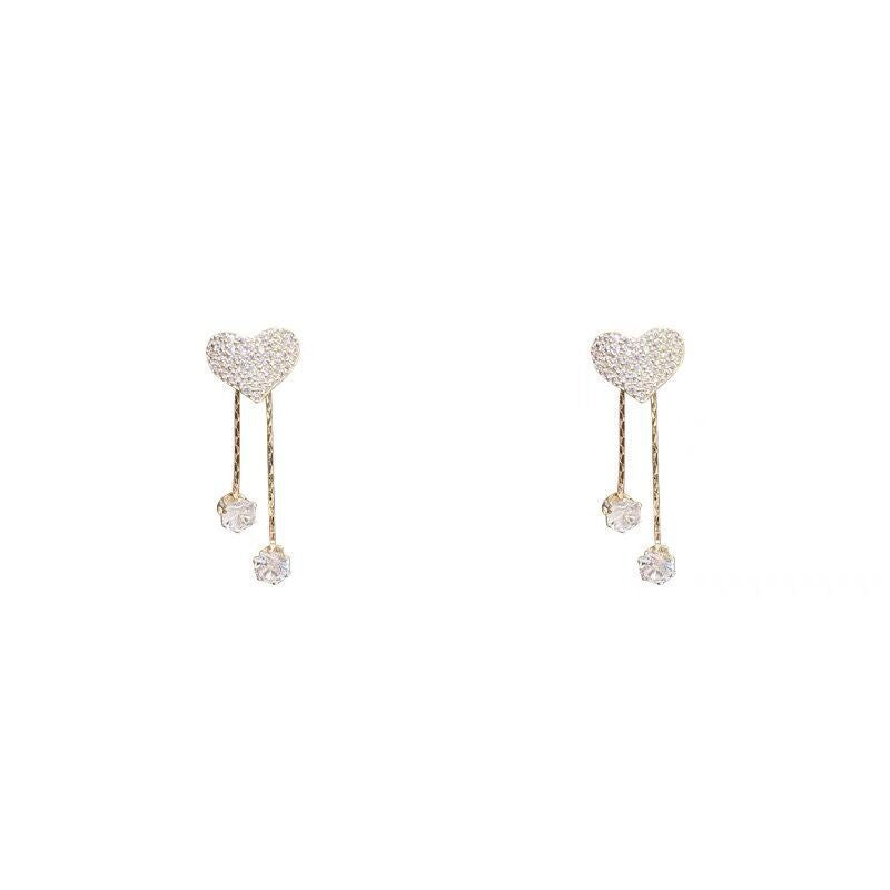 Silver Bowknot Star Tassel Earrings