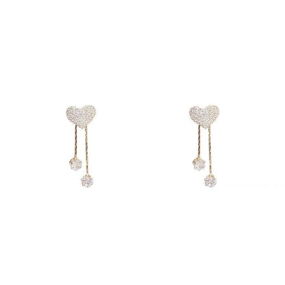 Silver Bowknot Star Tassel Earrings